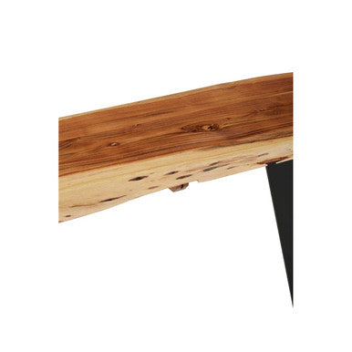 Orsina Surax Live Edge Acacia Wood Console Table with Black Iron Legs