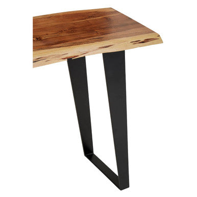 Orsina Surax Live Edge Acacia Wood Console Table with Black Iron Legs
