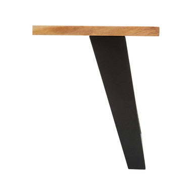 Orsina Surax Live Edge Acacia Wood Coffee Table with Black Iron Legs