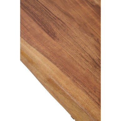 Orsina Surax Live Edge Acacia Wood Coffee Table with Black Iron Legs
