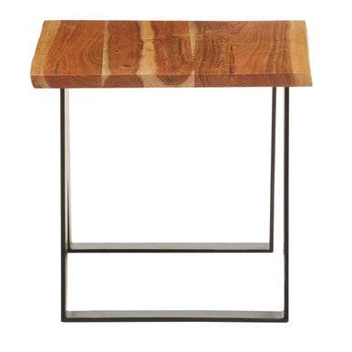 Orsina Surax Acacia Wood Side Table | Square End Table with Metal Legs