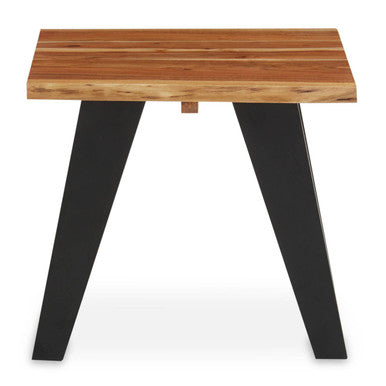 Orsina Surax Acacia Wood Side Table | Square End Table with Metal Legs