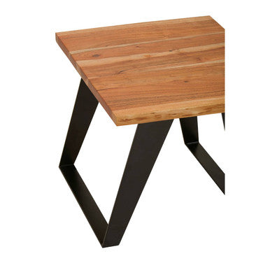 Orsina Surax Acacia Wood Side Table | Square End Table with Metal Legs
