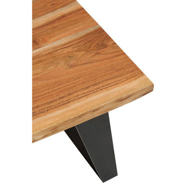 Orsina Surax Acacia Wood Side Table | Square End Table with Metal Legs