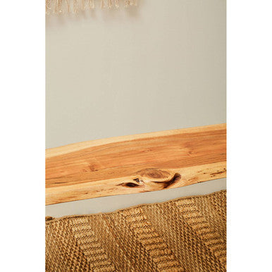 Orsina Surax Live Edge Acacia Wood Bench with Black Iron Base