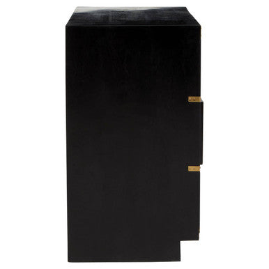 Orsina Sarter Black Mango Wood Chest – 4 Drawer Bedroom Dresser