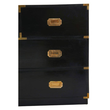 Orsina Sarter Black Mango Wood Chest – 4 Drawer Bedroom Dresser