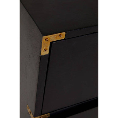 Orsina Sarter Black Mango Wood Chest – 4 Drawer Bedroom Dresser
