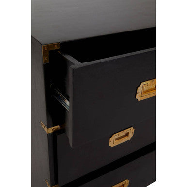 Orsina Sarter Black Mango Wood Chest – 4 Drawer Bedroom Dresser