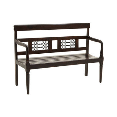 Orsina Srina Sheesham Wood Dining Bench – Dark Handcrafted Seating