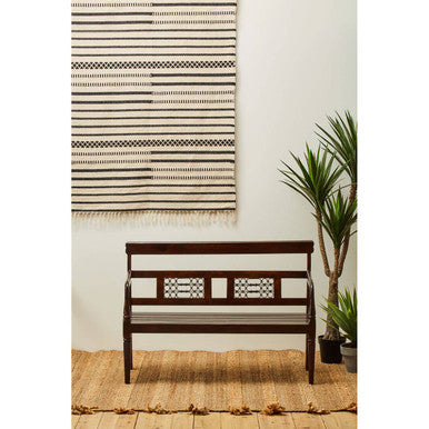 Orsina Srina Sheesham Wood Dining Bench – Dark Handcrafted Seating