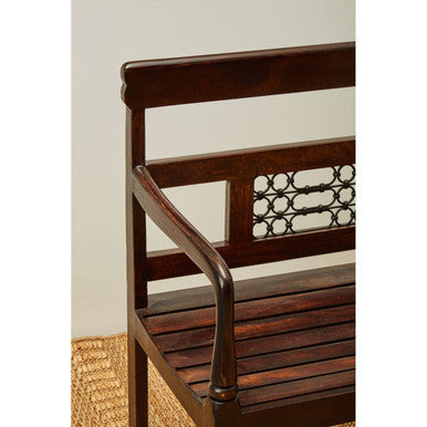 Orsina Srina Sheesham Wood Dining Bench – Dark Handcrafted Seating