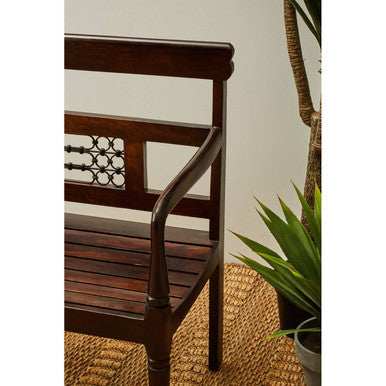 Orsina Srina Sheesham Wood Dining Bench – Dark Handcrafted Seating