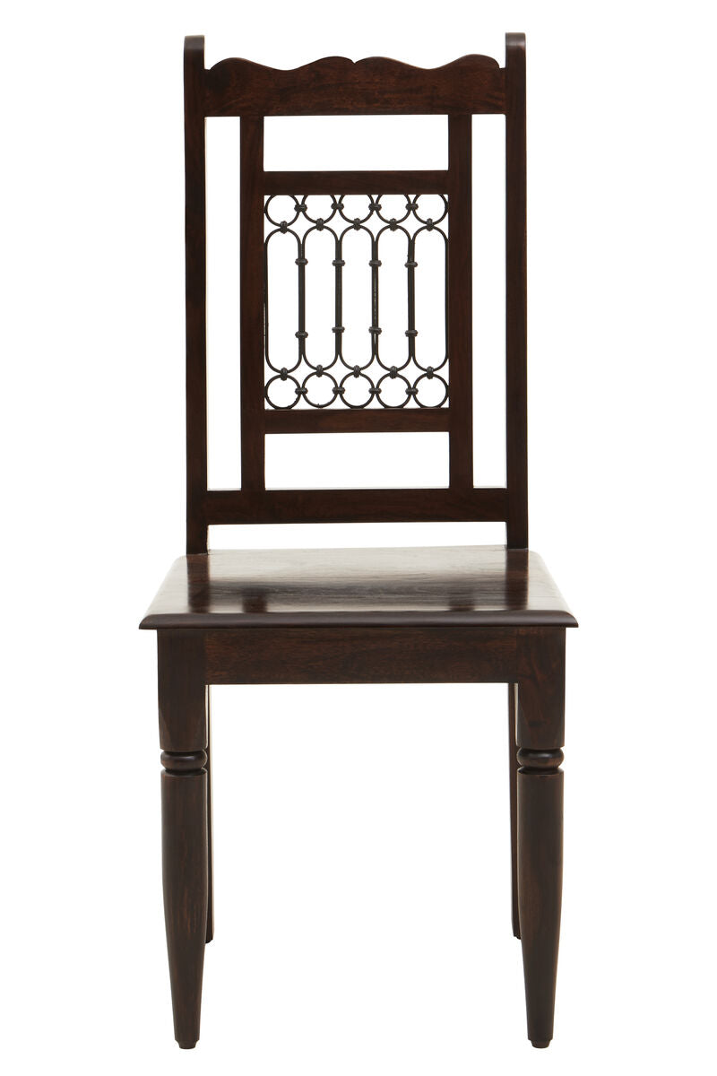 Orsina Srina Sheesham Wood Dining Chair – Solid Wood with Iron Accents