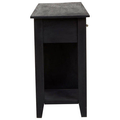 Orsina Fusion Black Mango Wood Console Table with 20-Bottle Wine Storage