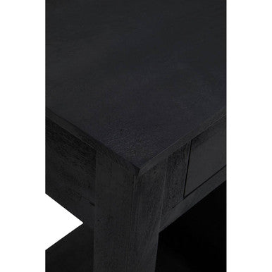 Orsina Fusion Black Mango Wood Console Table with 20-Bottle Wine Storage