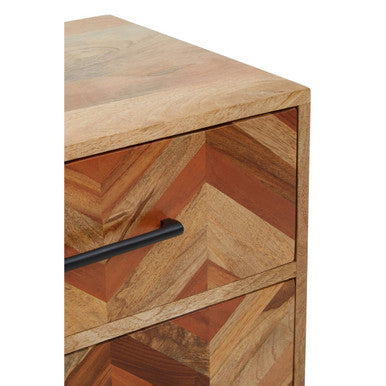 Orsina Boho Mango Wood 5-Drawer Chest – Industrial Tallboy Storage