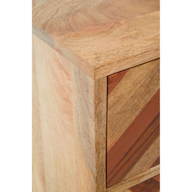 Orsina Boho Mango Wood 5-Drawer Chest – Industrial Tallboy Storage