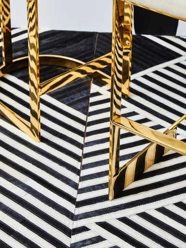Orsina Azalea Black Velvet Bar Stool with Gold Stainless Steel Frame