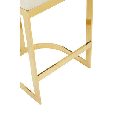 Orsina Azalea Ivory Velvet Bar Stool | Gold Stainless Steel Frame