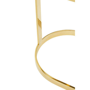 Orsina Azalea Ivory Velvet Bar Stool | Gold Stainless Steel Frame