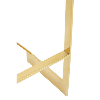 Orsina Azalea Ivory Velvet Bar Stool with Gold Finish Stainless Steel