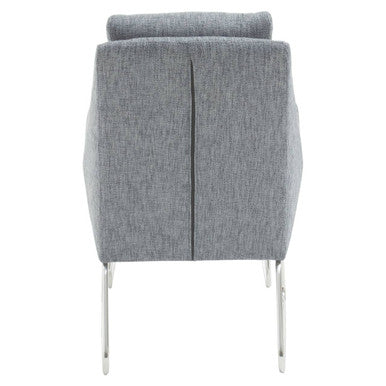 Orsina Azalea Grey Fabric Lounge Chair and Footstool Ottoman Set