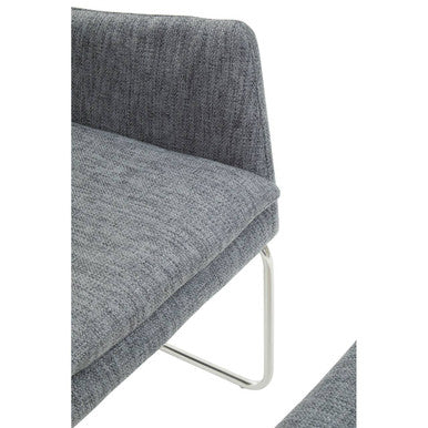Orsina Azalea Grey Fabric Lounge Chair and Footstool Ottoman Set