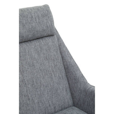 Orsina Azalea Grey Fabric Lounge Chair and Footstool Ottoman Set