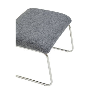 Orsina Azalea Grey Fabric Lounge Chair and Footstool Ottoman Set