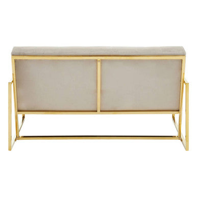 Orsina Azalea Mink Velvet 2 Seater Sofa | Tufted Gold Frame Loveseat