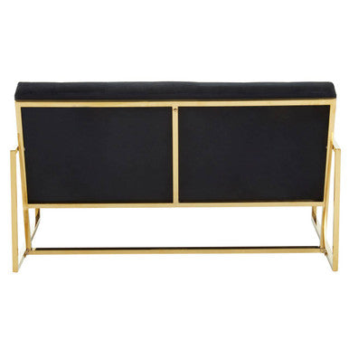 Orsina Azalea Black Velvet 2 Seater Sofa with Gold Stainless Steel Frame