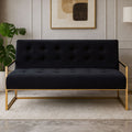 Orsina Azalea Black Velvet 2 Seater Sofa with Gold Stainless Steel Frame