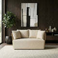 Orsina Azalea 2 Seater Sofa – Natural Fabric with Gold Steel Frame