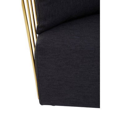 Orsina Azalea Accent Chair – Black Velvet and Gold Metal Frame