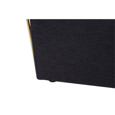 Orsina Azalea Black Fabric 2 Seater Sofa | Modern Gold Frame Loveseat