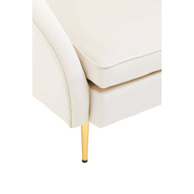 Orsina Yasmeen Beige Velvet Armchair – Modern Tub Chair with Gold Legs