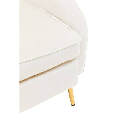 Orsina Yasmeen Beige Velvet Armchair – Modern Tub Chair with Gold Legs