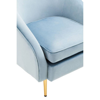 Orsina Yasmeen Aqua Blue Velvet Armchair – Modern Tub Accent Chair