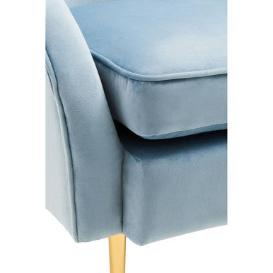Orsina Yasmeen Aqua Blue Velvet Armchair – Modern Tub Accent Chair