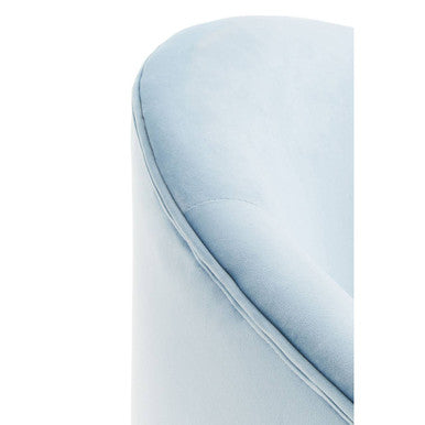 Orsina Yasmeen Aqua Blue Velvet Armchair – Modern Tub Accent Chair