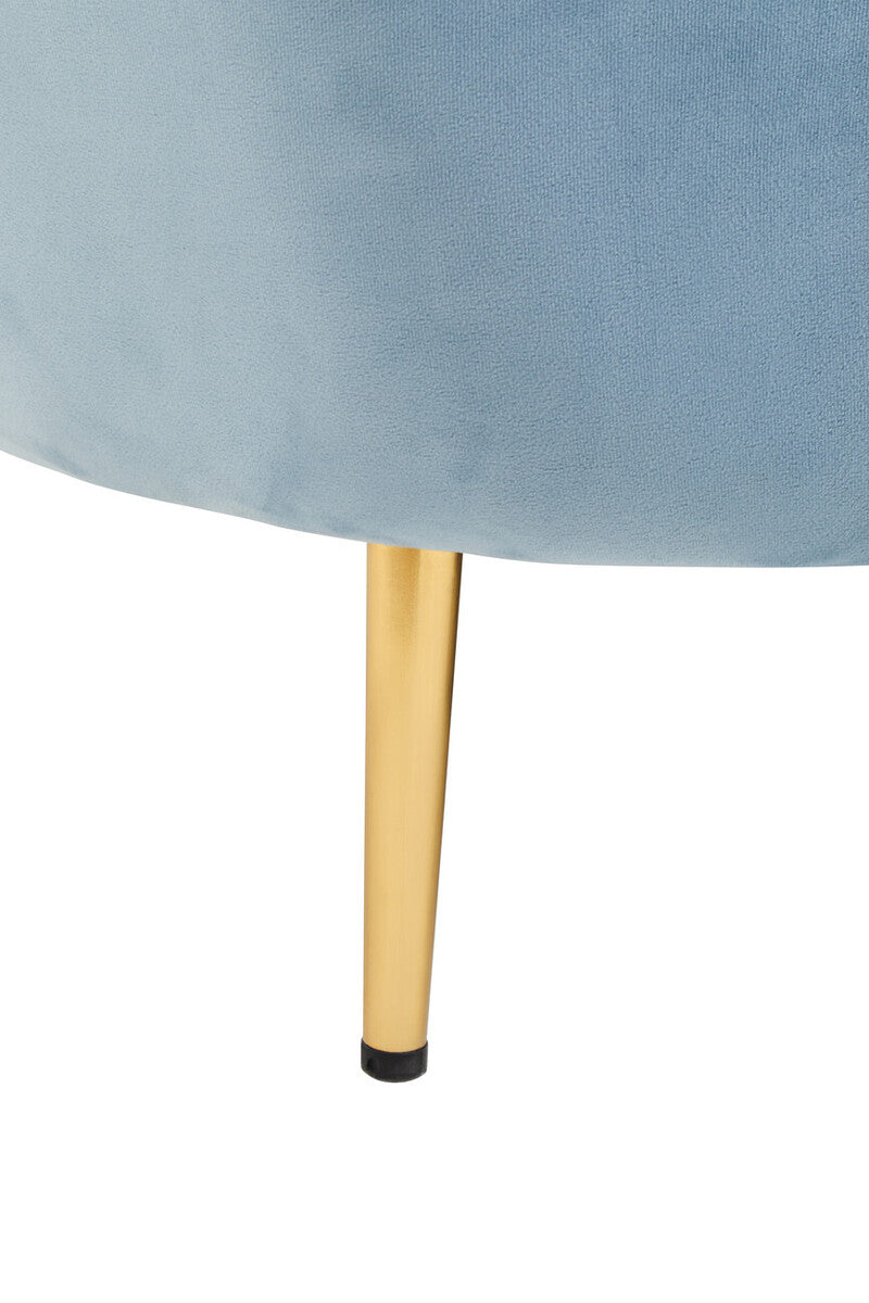 Orsina Yasmeen 3 Seater Aqua Blue Velvet Sofa with Gold Legs