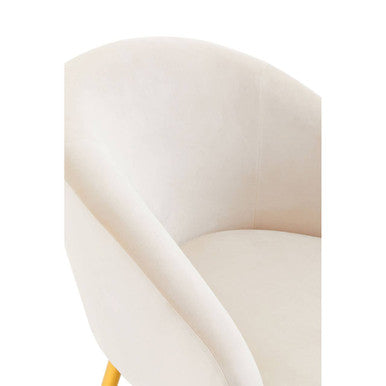 Orsina Yasmeen Beige Accent Chair and Footstool with Gold Legs