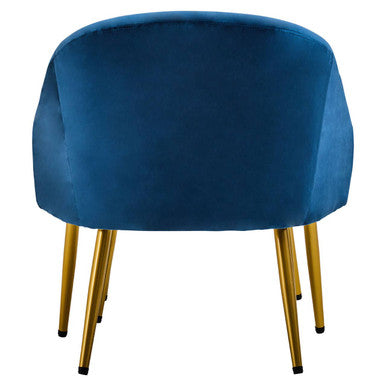 Orsina Yasmeen Velvet Accent Chair and Footstool Set – Midnight Blue