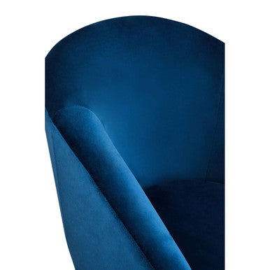 Orsina Yasmeen Velvet Accent Chair and Footstool Set – Midnight Blue