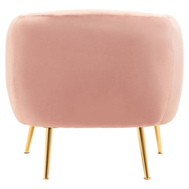 Orsina Yasmeen Pink Velvet Armchair | Glam Accent Chair with Gold Legs