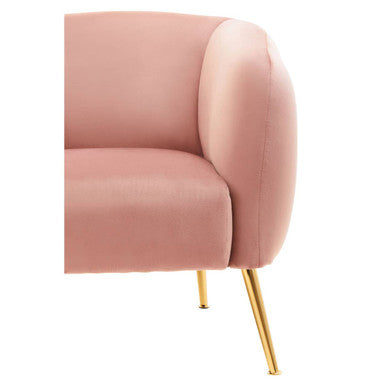 Orsina Yasmeen Pink Velvet Armchair | Glam Accent Chair with Gold Legs