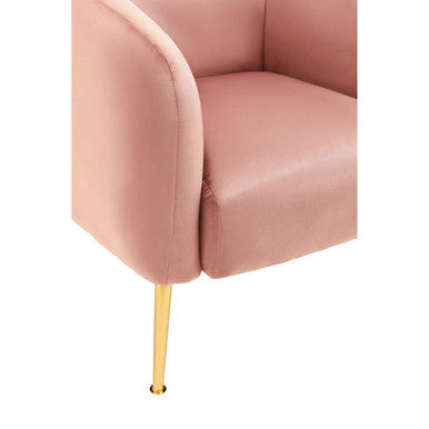 Orsina Yasmeen Pink Velvet Armchair | Glam Accent Chair with Gold Legs