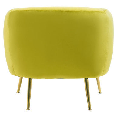 Orsina Yasmeen Olive Velvet Armchair – Modern Accent Chair with Gold Legs