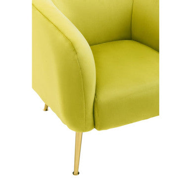 Orsina Yasmeen Olive Velvet Armchair – Modern Accent Chair with Gold Legs